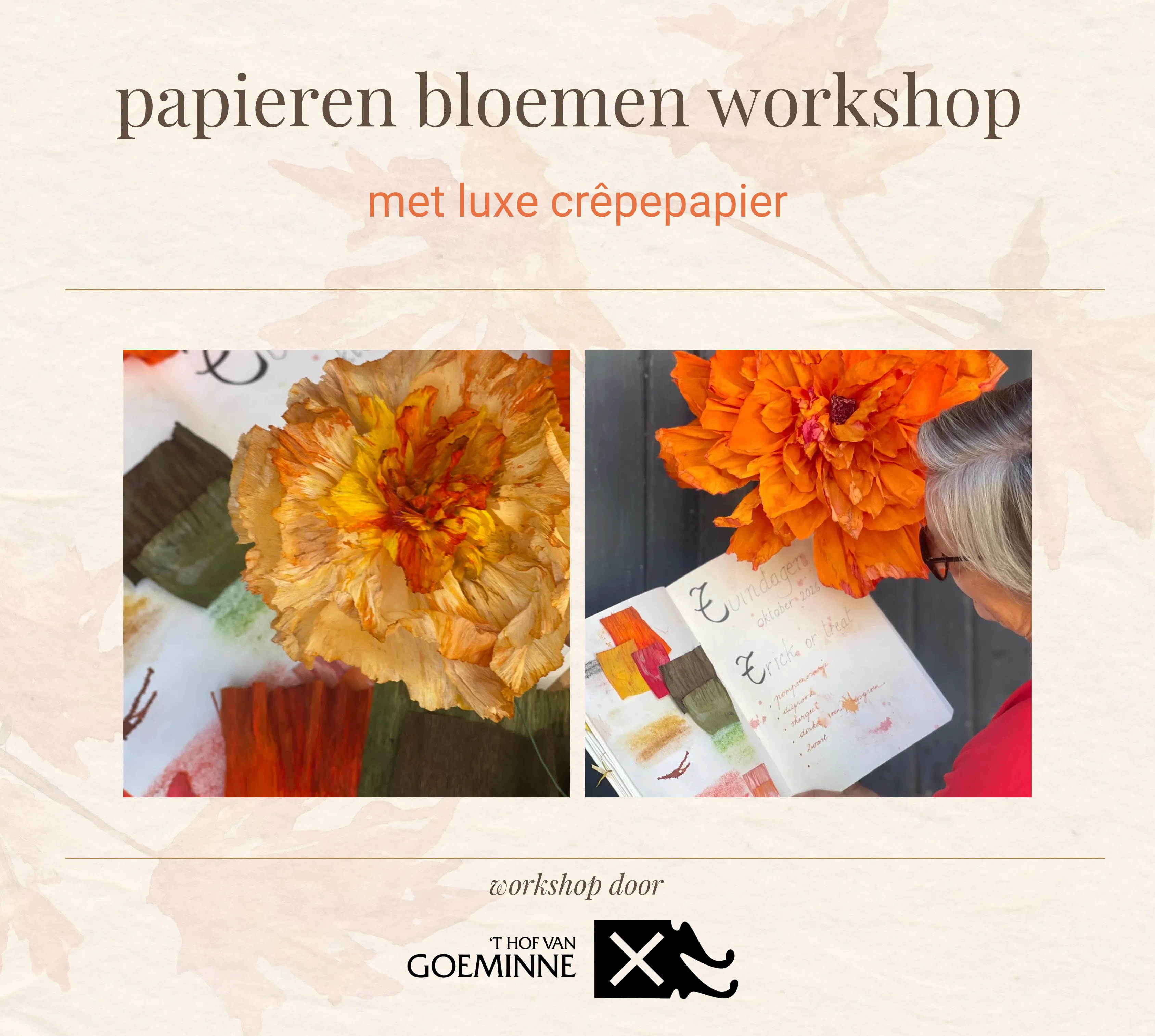 Papieren bloemen workshop